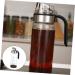 HOMSFOU 4pcs Automatic Opening and Closing Oiler Ceramic Oil Dispenser Clear Container Liquid Containers Oil Cruet Soy Sauce Dispenser Oil and Vinegar Dispenser Oil Bottle Glass Bottle Pp 22X7X7CMx4pcs As Shownx4pcs - Buy Online on GoSupps.com