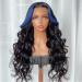 Beauty Forever Skunk Stripe Blue Dream Body Wave Lace Front Wig 20 inch - 150% Density Human Hair Wig for Women - Buy Online on GoSupps.com