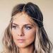 Brinie Boho Head Chain Jewelry Gold Headpiece Small Coins Hair Chains Festival Halloween Head Jewelry for Women and Girls