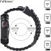Fullmosa Rugged Silicone iWatch Band with Protector & Bumper Case for Men - Apple Watch Series 8/7/6/5/4/SE2/SE, 44mm Black - Buy Online on GoSupps.com