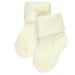 FALKE Unisex Baby Flausch Socks Breathable Climate-Regulating Odour-Neutralising Wool Thick Warm Ribbed Extra-Soft On Skin Turn-Over Cuffs Plain 1 Pair White (Off-White 2040) 12-18 Months
