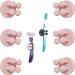 Tecbull Funny Hooks toothbrush holder razor holder shower razor bracket without drilling toothbrush bracket Self -adhesive clamping holder for toothbrushes (6xrosa+6x replacement adhesive pad) 6x pink