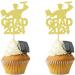 24 Pcs GRAD 2024 Cupcake Toppers Gold Celebrate Graduation Theme Party Cake Decoration Dessert Insert MGPFERD - Buy Online on GoSupps.com