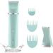 Electric Razor for Women Bikini Trimmer Rechargeable Electric Shaver for Legs Arms Pubic Body Hair Trimmer for Men and Women Hair Removal with Snap-In Ceramic Blades IP7X Washable Head Wet and Dry Use Green