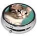 Curious Cat Round Pill Box | 3 Compartment Travel Organizer | Portable Pill Case for International Shipping - Buy Online on GoSupps.com