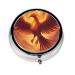 Beautiful Phoenix Portable Metal Pill Box Round Mini 3-Compartment Plastic Insert hinged Fastening Design Suitable for Small Pills Must-Have for Travel