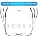 Oushiun Men's Blue Light-Blocking Reading Glasses - Gunmetal Gray Metal Frame 2.5 Diopters Anti-Eye Load UV & Glare Protection - Buy Online on GoSupps.com