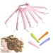 Heatless Curling Rod Headband Pink Silky Lazy Wavy Hair Set DIY Hair Styling Tool for Long Hair (with 4 Hair Clips)
