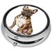 French Bulldog Mini Round Pill Box - 3 Compartment Portable Pill Organizer for Travel Home & Office - Buy Online on GoSupps.com