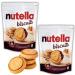 Classic Nutella Biscuits with Hazelnut and cocoa cream heart biscuits to share with those you love 304g in resealable bags (2 packs)