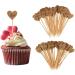 misppro 50 Pieces Kraft Paper Heart Cupcake Topper Food Picks Wedding Decoration Love Prints - Buy Online on GoSupps.com