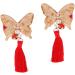 ibasenice 2 Pairs Chinese Style Hairpin Tassels Barrettes Party Hair Clip Kids Hairpin for New Year Bows Hair Clips New Year Bobby Pin Japanese-style Hairpin Child Girl Side Clip - Buy Online on GoSupps.com