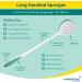 Long Handled Exfoliating Bath Sponge for Adults - Shower & Back Scrubber Brush - 26/66cm Long - Ideal for Elderly & Disabled - Buy Online on GoSupps.com
