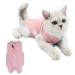 Katzbody after op castration cat cats body for cats operation recovery suit cat surgical recovery suit professional recovery suit for belly wounds or skin diseases (L pink) l pink