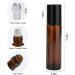 10 ml Amber & Cobalt Blue Glass Roller Bottles with Stainless Steel Balls - UV Protection Essential Oil Set (6 Pcs) - Includes Opener & Dropper - Buy Online on GoSupps.com