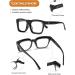 Hubeye Retro Oversized Large Frame Anti-Blue Glasses | Unisex Square Fashion | Blue Light Blocking Computer Reader | Black 0.0 Dioptres - Buy Online on GoSupps.com