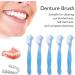 Denture Brush Double Sided Plaque Remover - Safe Daily Cleaning (Blue) - Buy Online on GoSupps.com