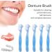 Denture Brush - Double-Sided Cleaning Brush for False Teeth Plaque Removal | Portable & Effective Daily Care (Blue) - Ships Internationally - Buy Online on GoSupps.com