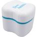 Denture Bath with Double Bristle Brush - Blue Soaking Container for Dentures - Buy Online on GoSupps.com