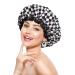 mikimini Reusable Waterproof Double Layer Shower Cap for Women - XL Checkerboard - Non-Fading & Stretchy - Ideal for Long Hair - 1 Pack - Buy Online on GoSupps.com