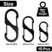 15 Pack Mini S Carabiner Hooks - Metal Double Carabiners for Outdoor Camping & Hiking - 50mm/40mm/30mm - Black - Buy Online on GoSupps.com