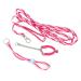 Hamster dishes small pet leash walk training harness with bell collar for pet dwarf hamster Gerbil rat mouse squirrel (pink and pink)