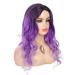 Wiwige Long Curly Wavy Ombre Purple Synthetic Wig for Women - Perfect for Daily Wear, Parties, Halloween & Cosplay with Free Wig Cap Included - Buy Online on GoSupps.com
