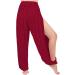 Lofbaz High Slit Yoga Harem Pants XL Dark Red - Women's Dance & Maternity Trousers - Buy Online on GoSupps.com