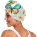Summer Teal Gold Butterflies Hair Towel Set - 2 Pack Super Absorbent Quick Dry Hair Turbans for Women & Girls - Buy Online on GoSupps.com