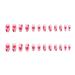 Love Heart Press-On Nails 24pcs Rose Red Full Cover Long Coffin Fake Nails for Women & Girls | Perfect Love Style Design - Buy Online on GoSupps.com