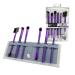 MODA Royal & Langnickel Travel Size Beautiful Eyes 7pc Makeup Brush Set with Pouch Includes - Angle Shader Crease Smudger Eye Shader Smoky Eye Brow Liner and Lash Comb Brushes Purple