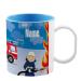 Striefchen Break-proof children's cup with name made of plastic in blue with fire brigade motif selection