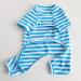 Bt Bear Fat Dog Clothing | Classic Striped Pajamas for Pugs French Bulldogs & Cats | Soft Cotton Overalls for Small & Medium Dogs (Blue L) - Buy Online on GoSupps.com