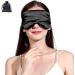 LERSVICVIL 19 Momme 100% Pure Mulberry Silk Sleep Mask - Luxury Eye Shade with Adjustable Strap (Black) - Buy Online on GoSupps.com