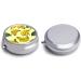 Banana Print Round Pill Box - 3 Compartment Decorative Metal Organizer | Portable Pocket Pill Case - Buy Online on GoSupps.com