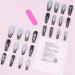 SVRITE Black Gradient Applique Diamond False Nails Long Coffin Nail Tips Detachable Press on Nails Glitter Diamond Nails - Buy Online on GoSupps.com