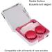 Rankomu Portable Contact Lens Case - Stylish Marble Mirror Design Square Shape Rose Red - Ideal for Travel & Daily Use - Buy Online on GoSupps.com