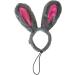 Midlee Easter Bunny Large Dog Headband and Tail - Gray & Pink Rabbit Ears - Buy Online on GoSupps.com