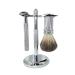 NSNT Exquisit men's shaving brush stands stainless steel double edge safety razor wet razor set male roof hair-soap shell brush holder simply 10x15cm silver