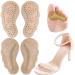 Urwalk Leather Ball of Foot Cushions for High Heels  Non-Slip Comfortable Forefoot Pads Metatarsal Pads All Day Pain Relief  Toe Cushions for Forefoot - 2 Pairs (Beige(Pigskin) + Khaki(Sheepskin))