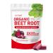 RINIUIN Organic Beet Root Heart Chews Beet Root Powder for Heart Healthy Support Blood Nitric Oxide Beetroot for Heart Health Blood Pressure Low Sugar Non-GMO 60 Chews