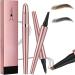Magic Eyebrow Pencil - 2024 New 3D Waterproof Microblading Eyebrow Pencil Contouring Pen - Natural Long-Lasting Fine Stroke Microblading 4 Tip Eyebrow Pencil (Light Brown+Black)