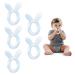Baby Teething Toys Silicone Teethers Ring Shape Bunny Ear Bracelets for 3 Months Infant (White Blue) - Buy Online on GoSupps.com