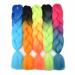 Long Jumbo Ombre Braids - Synthetic Hair Extensions for Crochet Braids | Blue Pink Purple Blonde - 61cm - Buy Online on GoSupps.com