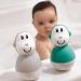 Matchstick Monkey Antimicrobial Baby Bath Toy Set - Easy Grip Sensory Learning Wobblers for 12 Months Old+ in Grey and Green - Buy Online on GoSupps.com