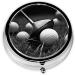 Black and White Golf Round Pill Box Portable 3 Compartment Travel Medicine Organizer | Decorative Pocket Purse Vitamin Holder - Buy Online on GoSupps.com