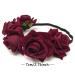 HONBAY Rose Flower Crown Headband - 7cm Red Wine Wedding Festival Hair Garland - Buy Online on GoSupps.com