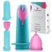 Ecoblossom Menstrual Cup Applicator Tool - Comfortable & Easy Insertion - Hygienic & Reusable - Compatible with Most Period Cups - Teal (Must be Used with Lubricant)