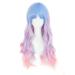 MapofBeauty Beautiful Long Wavy Harajuku Style Cosplay Wig (Light Blue/Light Purple/Pink)
