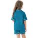 SWOMOG Unisex Kids Modal Pyjamas Set - Button-Down Short Sleeve PJs Lounge Set - Turquoise - 10-11 Years - Buy Online on GoSupps.com
